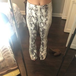 Snake Skin Flare Pants